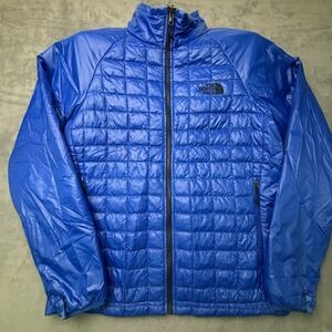 The North Face Puffer‎ Jacket Mens Medium Thermoball Blue Coat Zip
